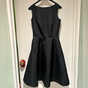 Isaac Mizrahi for Target Black Midi Dress with Envelope Back & Red lining Size 8